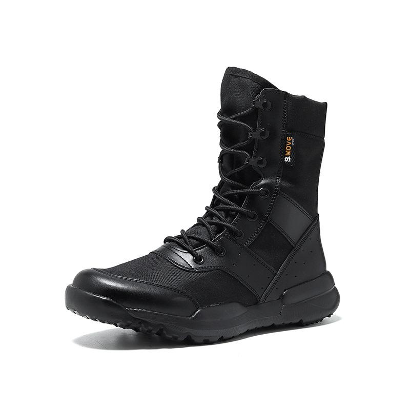 

Fashion Men Boots Work Shoes Breathable Lightweight Combat Boots High Top Lace Up Mesh Desert Boots For Men Botas Mujer 35