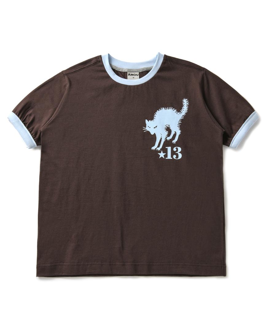 AMOU 13 Cat Half T-Shirts Brown
