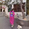 Fat mm summer clothes new lazy long short sleeves loose knee large size dress 100kg long skirt T-shirt skirt