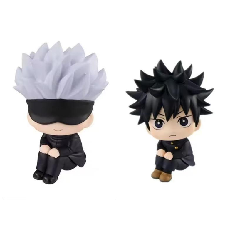 Jujutsu Kaisen Chibi Figure Kit: Gojo Satoru & Itadori Yuji Car Decoration Piece, Cake Topper Decor, Animation Collector-Worthy Present