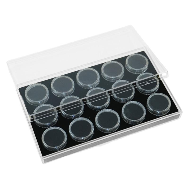 Pack of 15 Small Acrylic Gem Display Boxes with Rotating Lid Round Acrylic Containers for Neat and Secure Storage