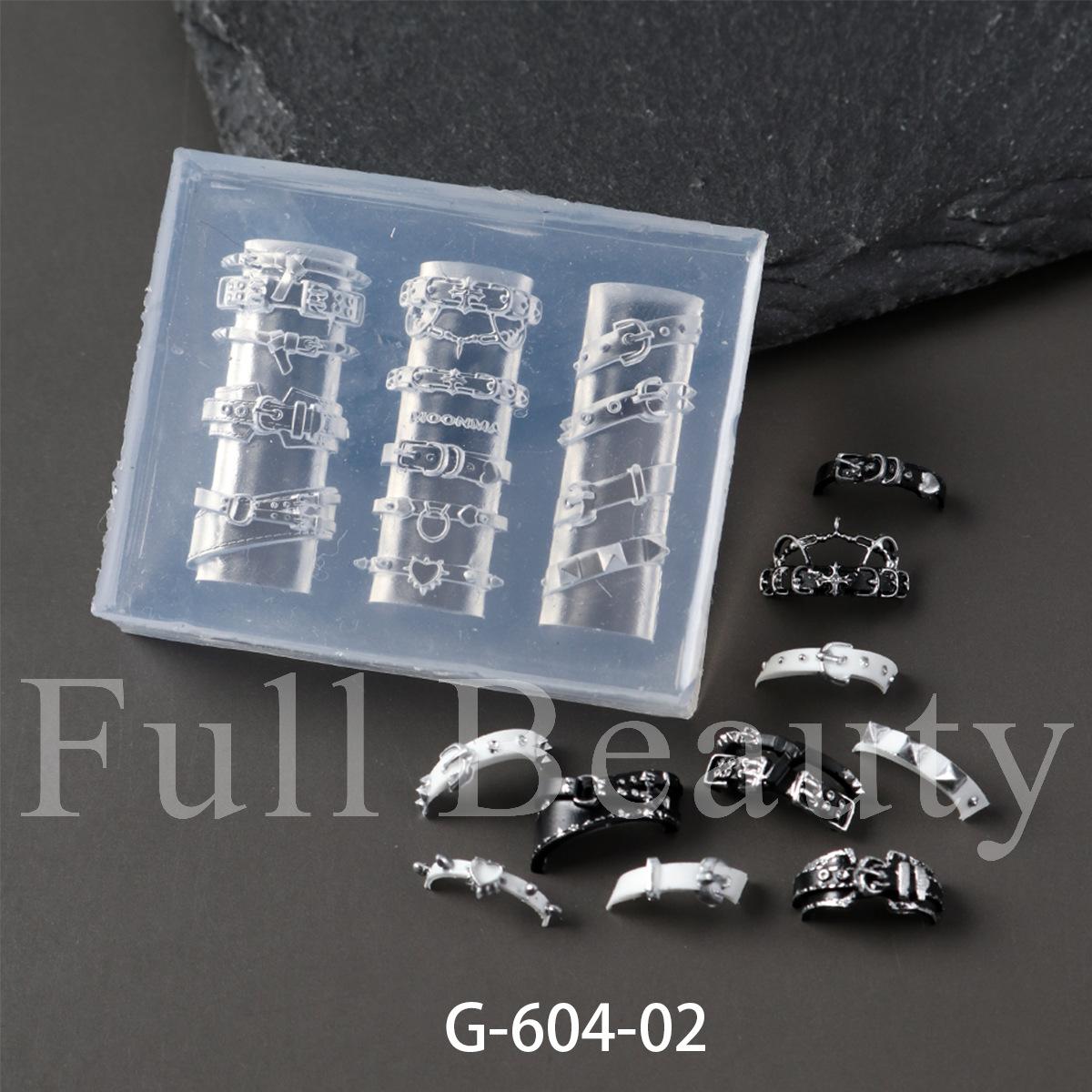 New nail art silicone mold Y2K punk belt buckle three-dimensional engraved silicone mold