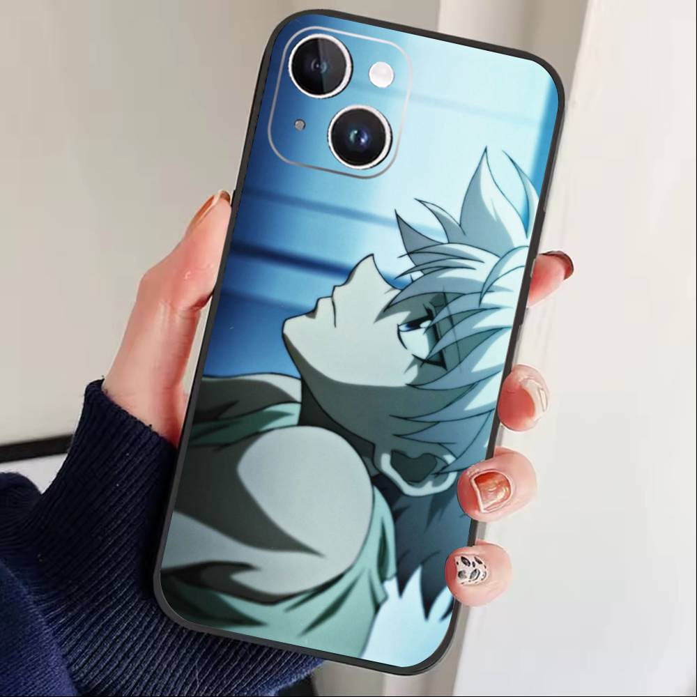 D-Killua Zoldyck H-Hunter X Hunter Phone Case For iPhone 17 16 15 14 13 12 Max Plus Silicone Black Cover