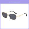 Lunettes de soleil carrées pour hommes avec protection UV400 Monture en métal Accessoire extérieur élégant