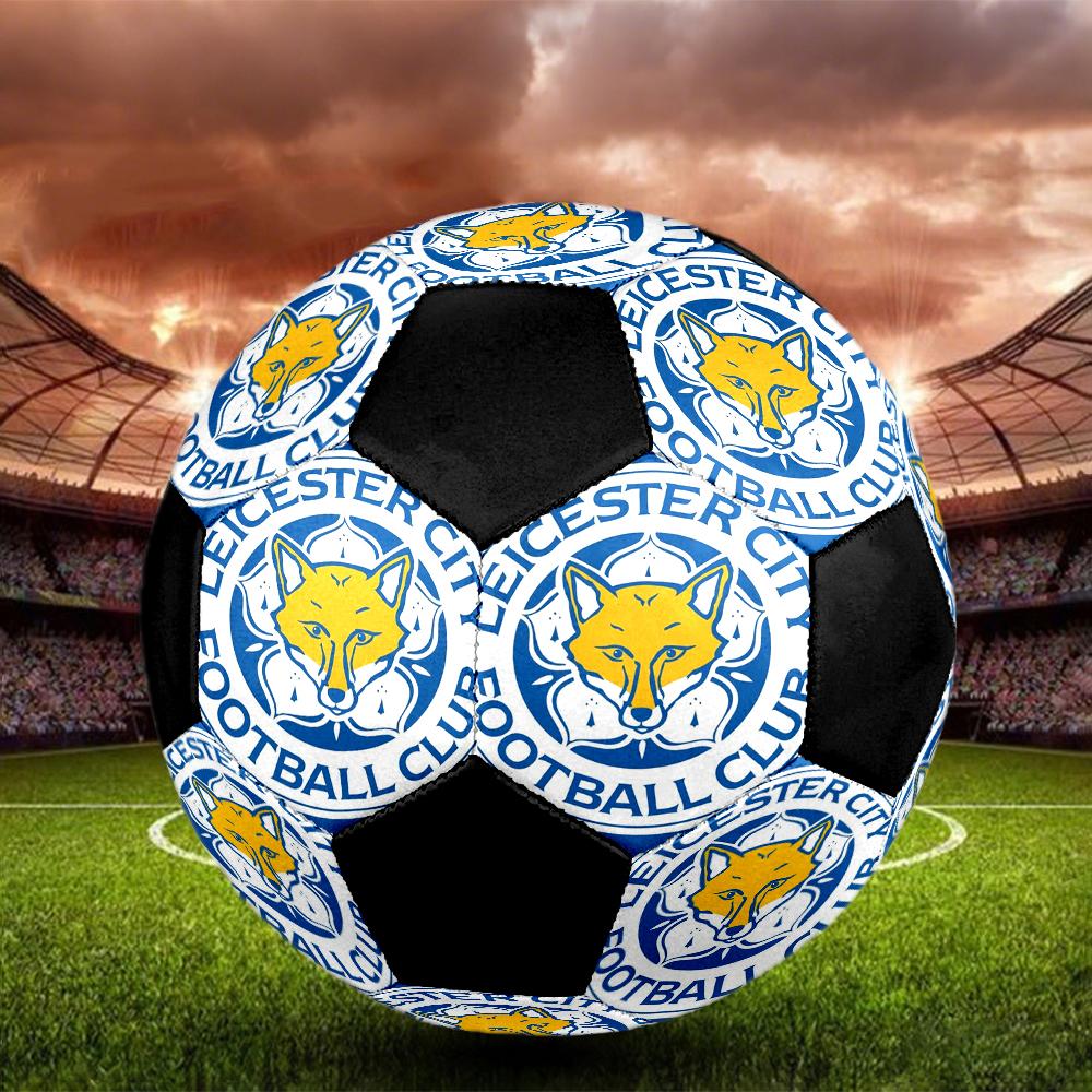 Leicester City Football Indoor Soccer Ball Colorful Machine Stitched PVC Size 5 Team Training Competition Ready Durable High-Bounce Cool Sports Gift