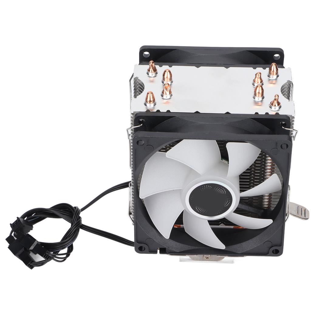 Computer Cpu Cooling Fans RGB 90mm 3pin 4 Heatpipes Noiseless Operation Plug and Play CPU FanDual Fan