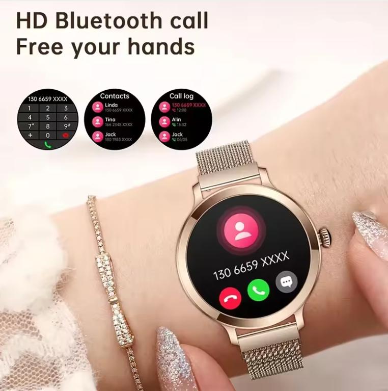 Women Smartwatch AMOLED Bluetooth Call Voice Assistant Healthy Monitoring Sport Waterproof Electronics Smart Watch