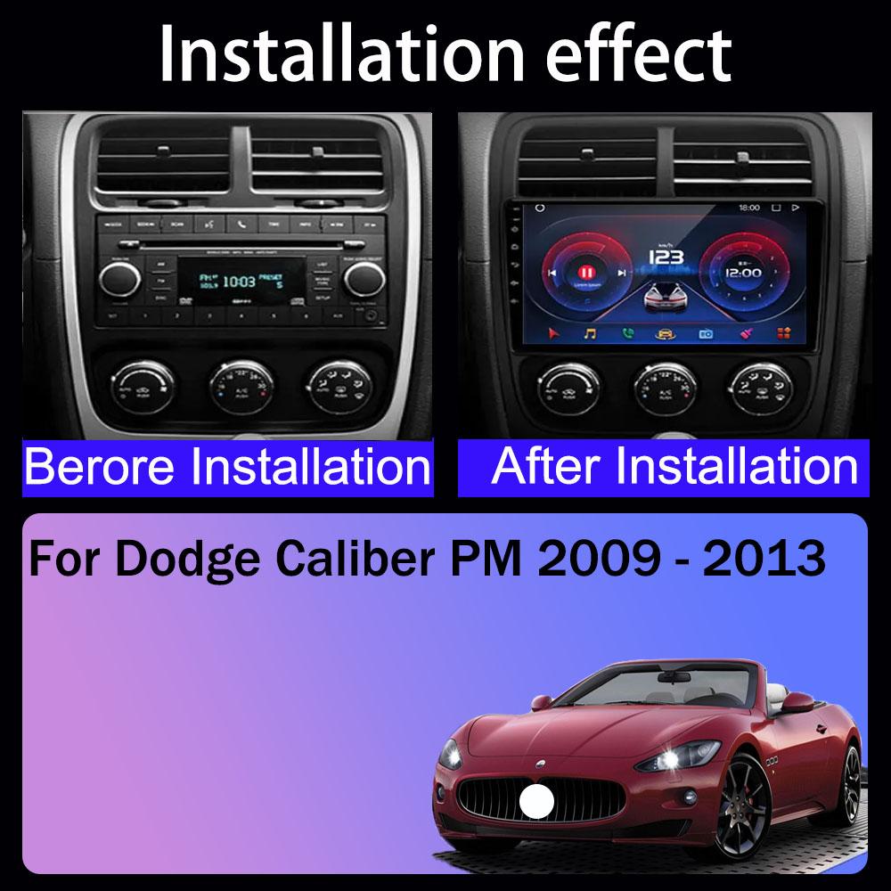 Car Stereo Unit Multimedia For Dodge Caliber PM 2009 - 2013 Navigation Carplay Android Auto QLED 5G Wifi High-perform BT Dash