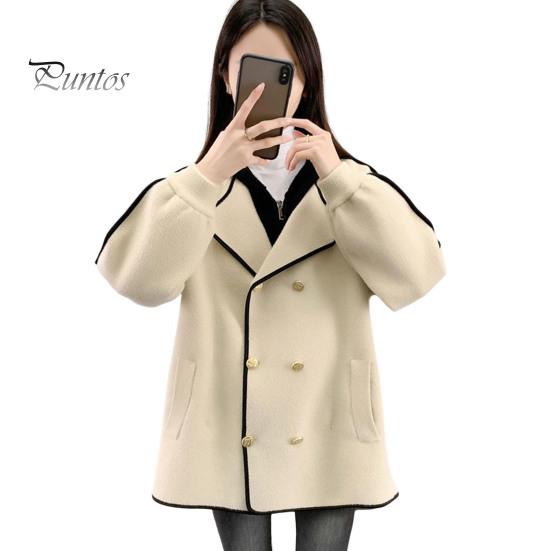 

Женская куртка, имитация двухкомпонентного двубортного кардигана с завязками и длинными рукавами, контрастного цвета, повседневная верхняя одежда для школы и поездок на работу S абрикосовый