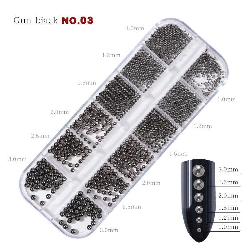 

Аксессуары для ногтей интернет-знаменитостей, смешанные с золотыми, серебряными и стальными бусинами, золотые, серебряные, розово-золотые и металлические стальные бусины в коробке размера