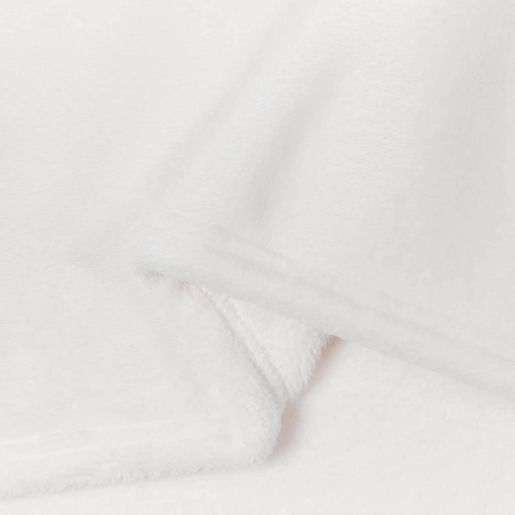 White Throw Blanket 130 x 150 cm Fleece