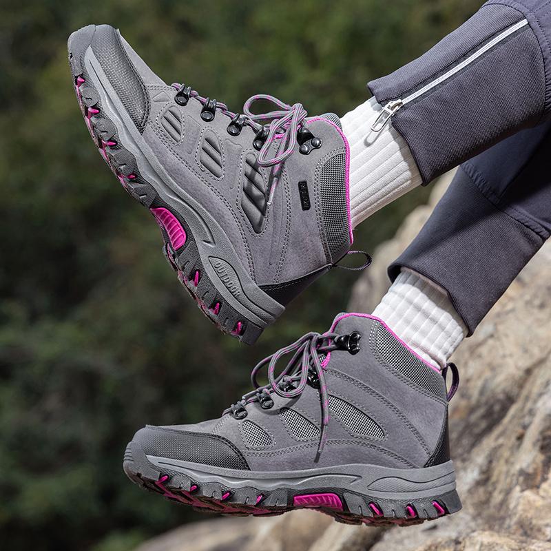 Womens Hiking Boots Outdoor Breathable Trekking Boots Non Slip Ankle Boots Comfortable Mountain Climbing Walking Sneakers