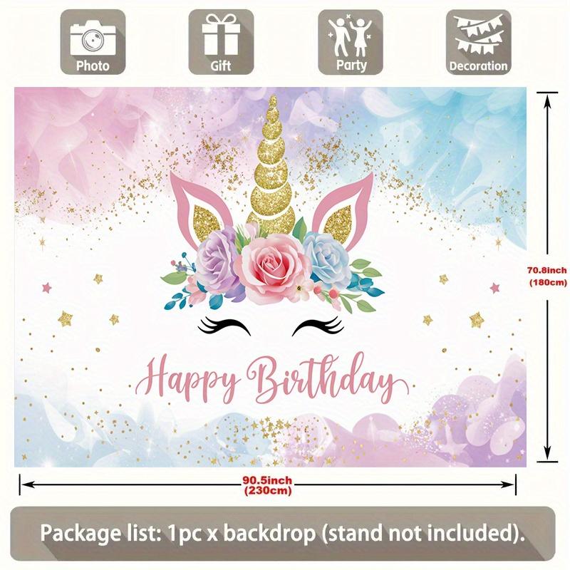 Happy Birthday, 1pc Polyester Party Backdrop Banner, Photo Booth Background, Wall Decor