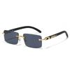 1PC Trendy Retro Cheetah Square Sunglasses Plastic Frameless Decorative for Men Stylish UV Protection