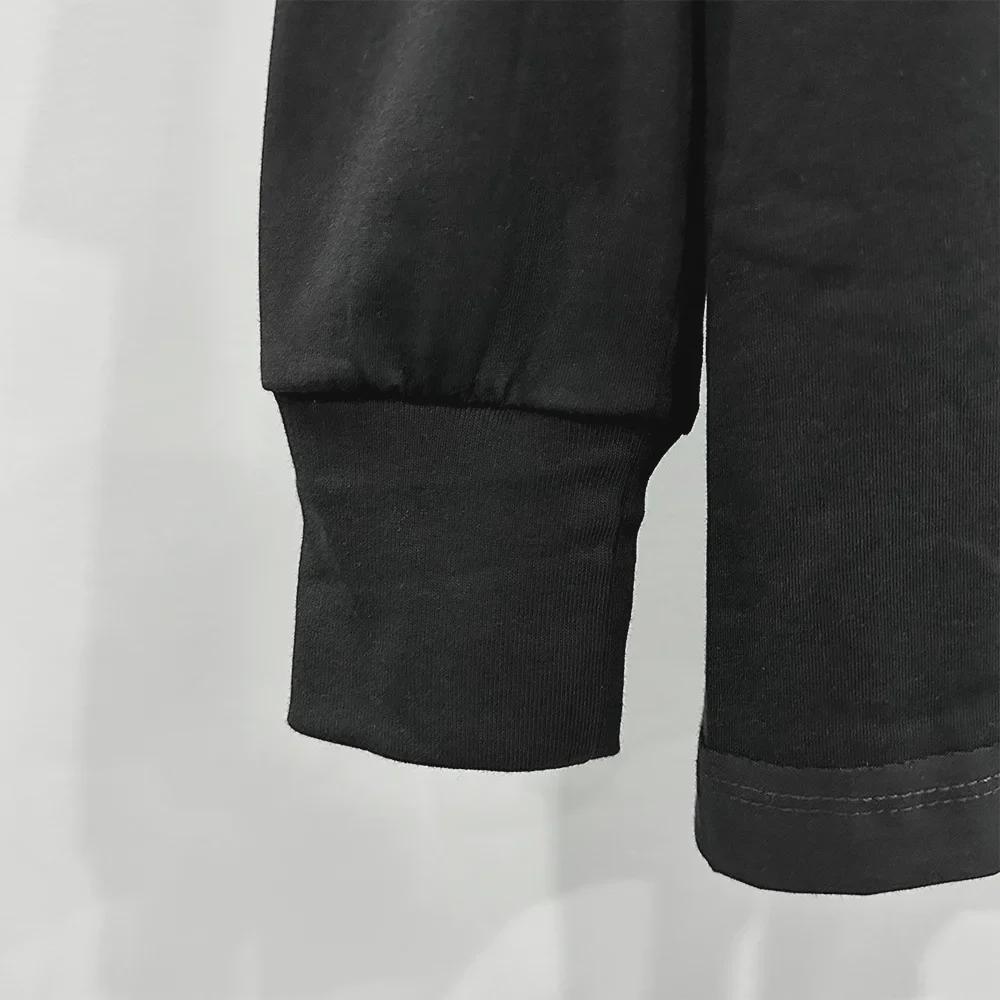 SUBHUMAN Men's 2024 Spring/Summer Two-Piece Knitted Double-Layer Solid Loose Long Sleeve T-Shirt