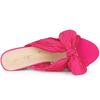 Allegra K Women's Slide Sandals with Chunky Heel and Bow, Hot Pink, Size 25.5cm