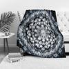 Dark Grey Floral Print Blanket Soft Cozy Fleece Throw Blanket Bed Sofa Decorative Gift for Women Kids