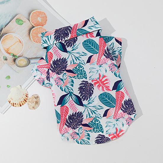 Haine pentru câini de vară Guler cu rever Imprimare cu flori pentru animale de companie Cățeluș Haine cu două picioare pentru exterior