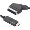 ABUO-Scart To -Compatible HD 1080P Video Converter Adapter, Male To Female For HDTV, DVD, PC, 1M Cable