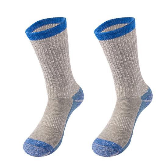 1 Pair Women Winter Socks Mid-tube Cotton Socks Elastic Rib Cuffs Socks for Hiking Sports Machine Washable Keep Warm Anti-slip Daily Stockings
