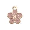 Pink Flower Oil Drop Korean Keychain & Bracelet Pendants