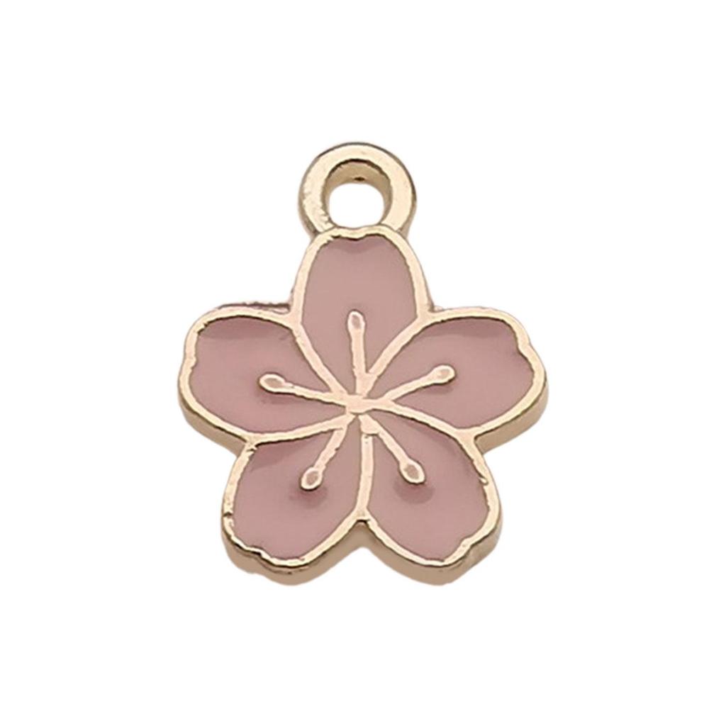 Pink Flower Oil Drop Korean Keychain & Bracelet Pendants