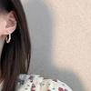 S925 Japanese And Korean Tide Personalized Broken Silver Color Beaded Stud Earrings Women'S Light Luxury Niche High-End Design Earrings
