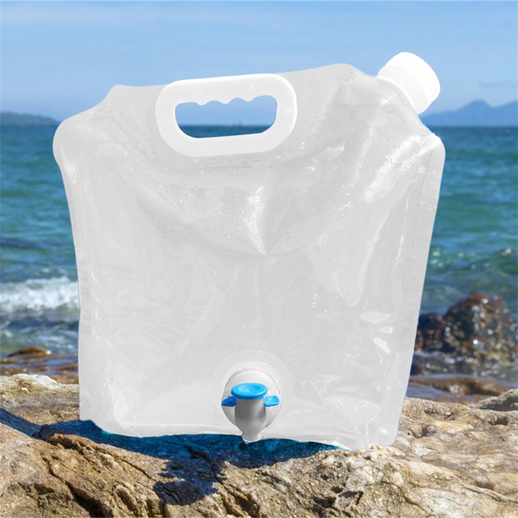Portable Water Bag with Spout Folding Container Outdoor Camping Households Travel Refillable Dispenser Accessories