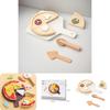 Sjovt Træ Simulerings Skære Pizza Børne Legetøjssæt Til Børns Hjerneudvikling Og Forældre-Barn Interaktion