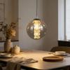 NETTLIFE 1-light Pendant Light Smoked Grey Glass Height Adjustable 120 Cm