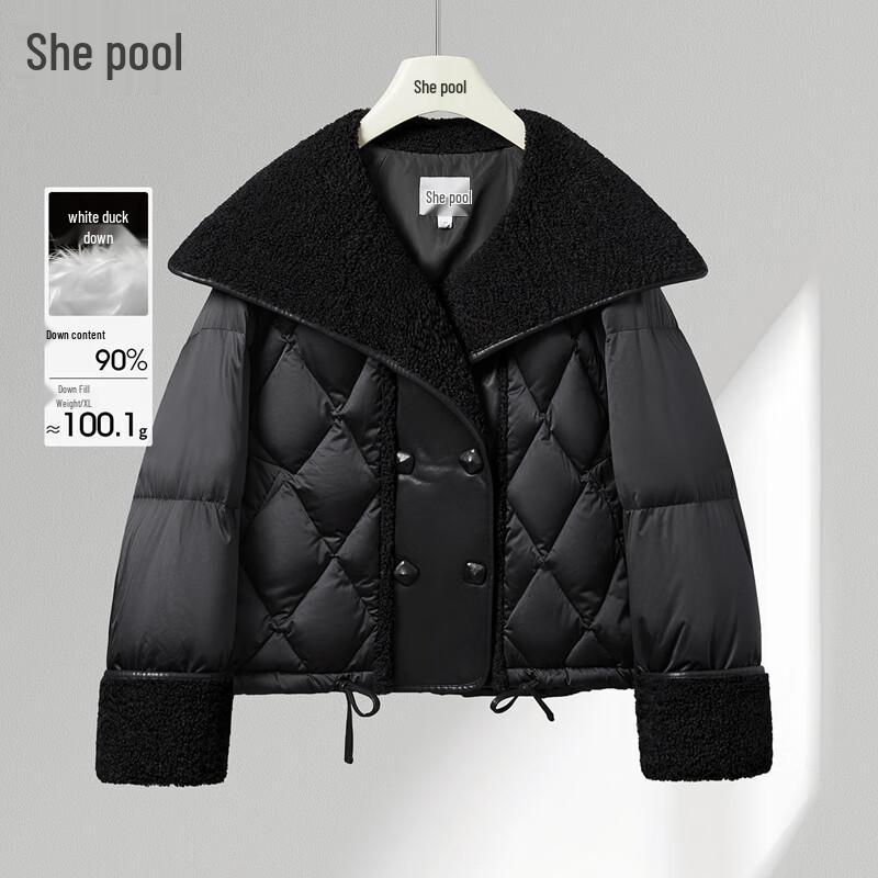 

Shechi Women s Double-Breasted Big Lapel 90% Down Jacket XL