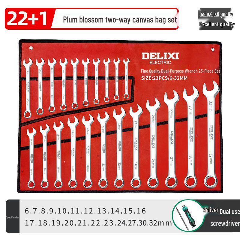 Adjustable Ratchet & Open-End Wrench Tool Set