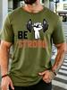 Unisex Cotton Crew Neck Tee Be Strong Dumbbell Hand Graphic Short Sleeve T Shirt Weightlifting Workout Fan Daily Sport Casual Top