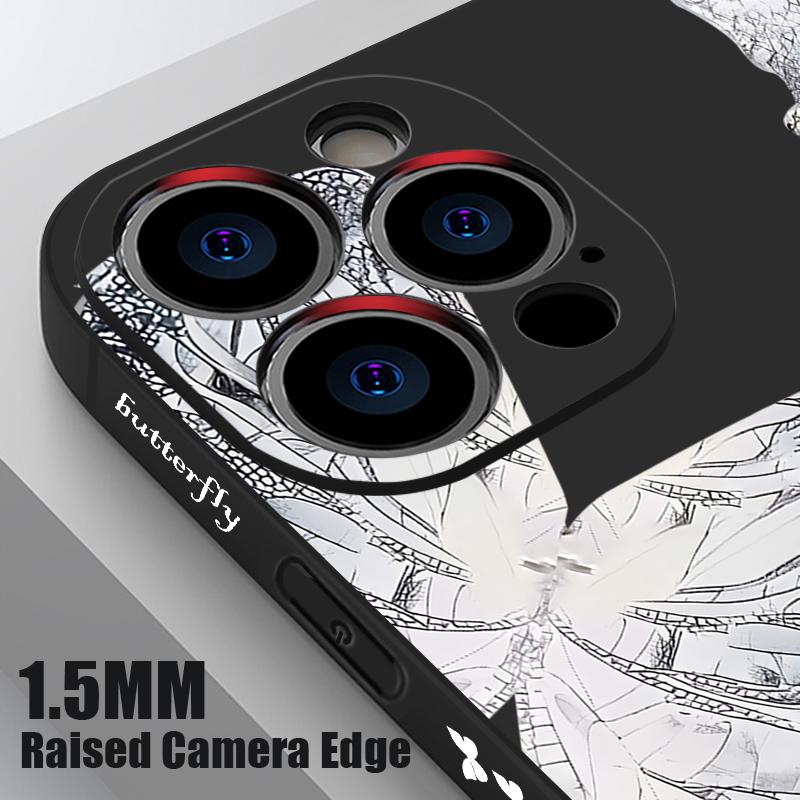 Fantastic Butterfly Print Lanyard Case For iPhone 17 Pro Max Funda iPhone 16 15 14 13 Pro Max 11 16E 17E Soft Silicone Cover