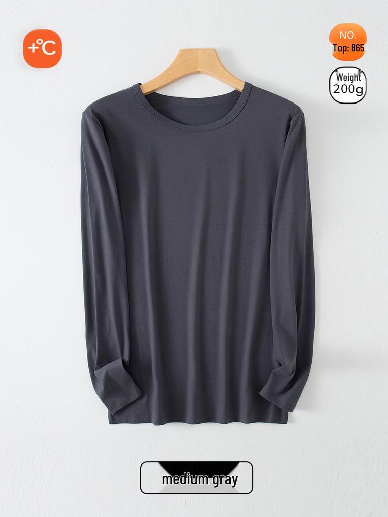 Men's Constant Temperature Cold-Proof Pajama Set - Long Sleeve & Pants, Comfortable, Thin, Warm Base Layer.