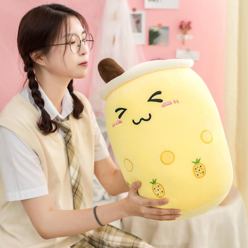 Ultimo 25~70cm Panda Bubble Tea Peluche Ripieno Frutta Bottiglia Bevanda Fragola Ananas Tazza Tè al Latte Cuscino Cuscino Giocattoli per Bambini