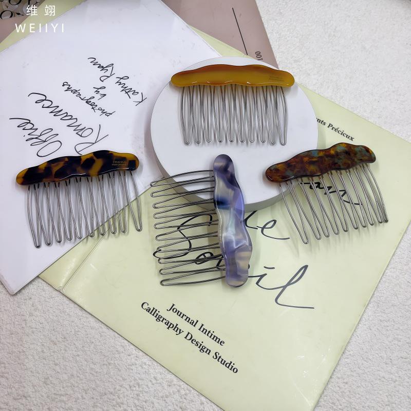Wei Yi Stylish Acetate Hairpin Comb for Bangs - High-End Textured Design
