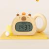 Capybara Alarm Clock with Night Light Snooze Countdown Multiple Ringtones Rechargeable 800mAh Tabletop Alarm Clock for Kids