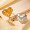 Europäischer & Amerikanischer Titanstahl Gestreifter Herzring - Modischer, Langlebiger, Vielseitiger Schmuck.