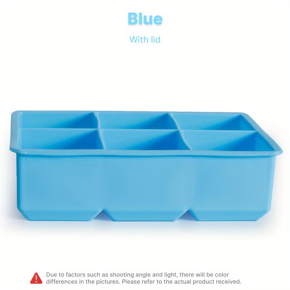 Food Grade Silicone Ice Cube Tray With Lid 4/6/8 Grids Large Square Ice Mold For Home Bar Kitchen Tool