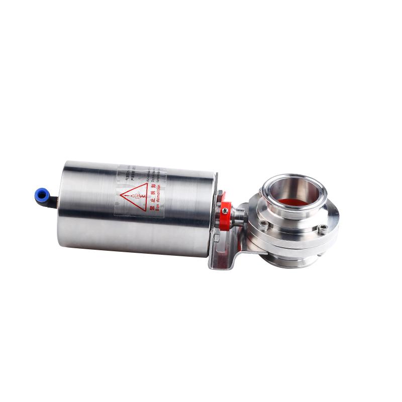 19-108mm Pipe 1.5" 2" -4" Tri Clamp 304 316L Stainless Steel Sanitary Butterfly Valve With Pneumatic actuator For Home Brew