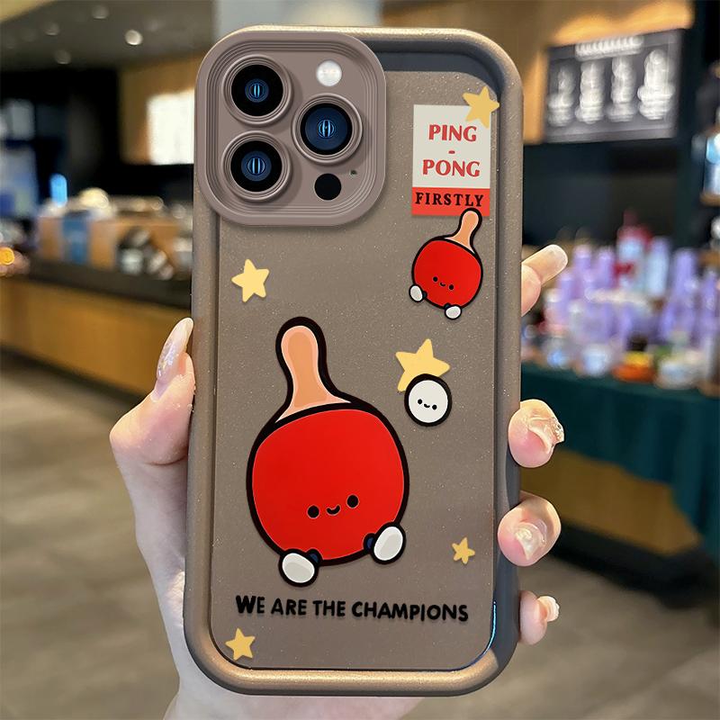 New Cute Table Tennis Cartoon Phone Case for iPhone 16 15 14 13 12 11 Pro Max 16 15 14 8 7 Plus X XS Max 8 7 TPU Silicone Covers