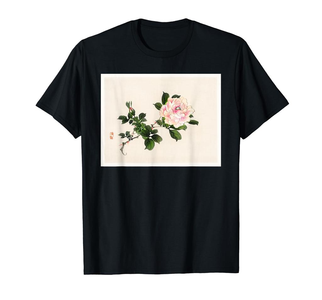 Kono Bairei Vintage Rose Painting Japanese Art T-Shirt