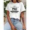 European Sizes French  Text - Printed T - Shirt, Women's Casual Crew - Neck, Personality Expression, Daily Outing Season