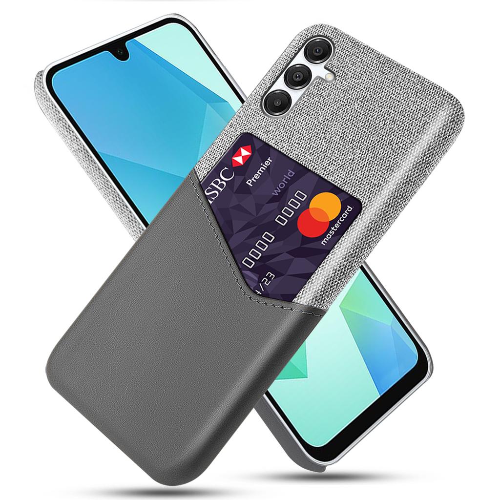 For Samsung Galaxy A17 5G/A17 4G Case PU Leather Cloth Texture Hard PC Phone Cover with Card Holder