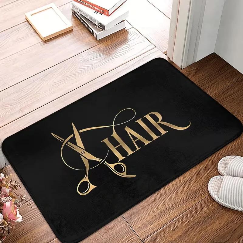 VIKAMA Barber Shop Logo Welcome Doormat Non-Slip Indoor Rug Bathroom & Kitchen Entrance Carpet Home Decor