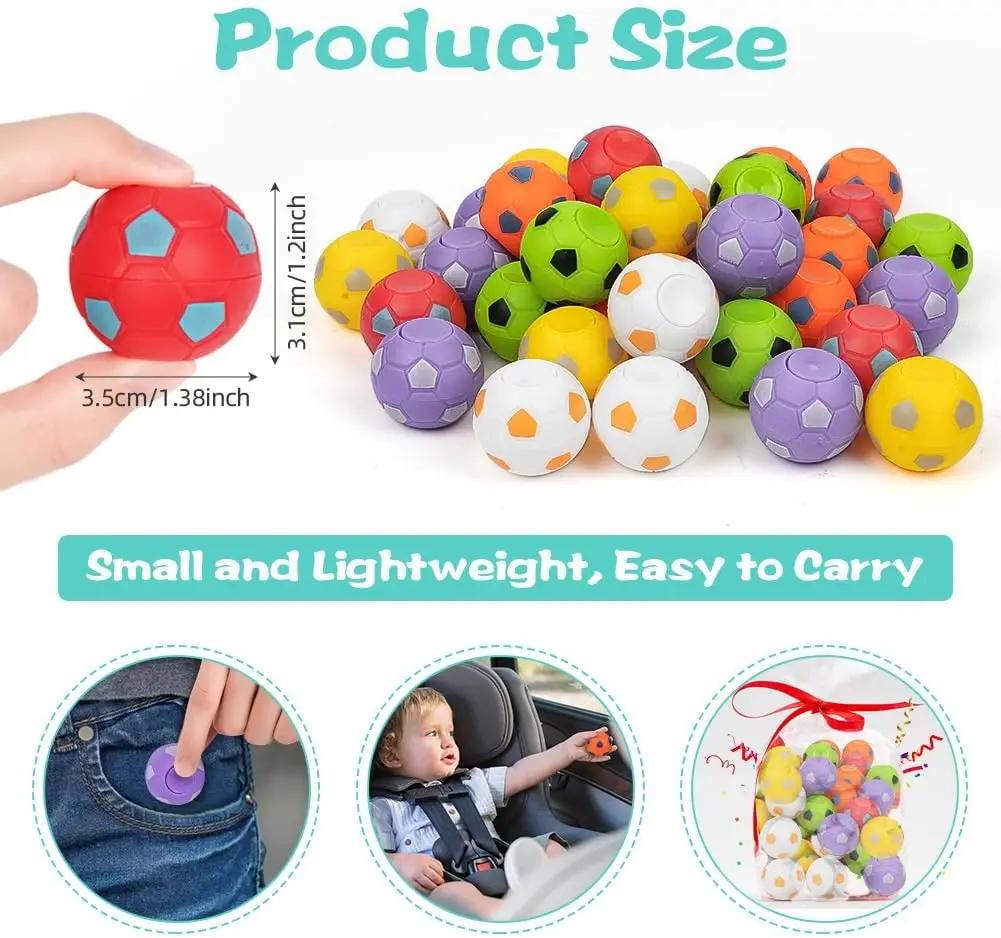 10/30-pack Mini Anxiety Spinner Football Plaything Children's Anxiety Spinner Children's Football Finger Plaything Stress Relief Party Present