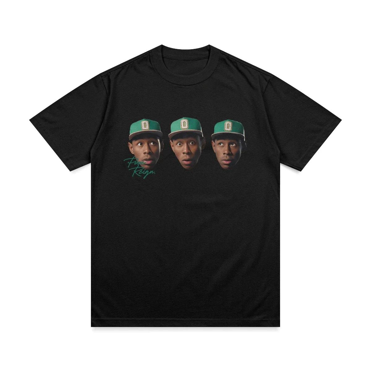 

Tyler The Creator Head Pattern T-shirt Summer Women s Short Sleeved T-shirt Retro Hip Hop Rap Singer Cactus Jack T-shirt Y2k Top 3XL