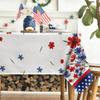 Horaldaily 4th of July Tablecloth 60x84 Inch, Patriotic Watercolor Poppy Flowers Independence Day Memorial Day Table Cover for Party Picnic Dinner