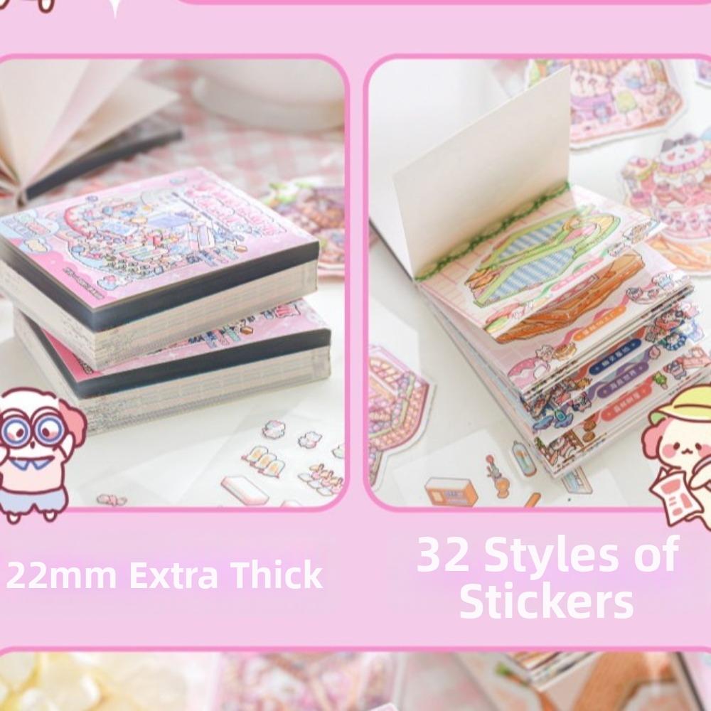 Immersive Mini Landscape Stickers Miniature Scene DIY Sticker Book Cartoon Stickers  Festival Gift